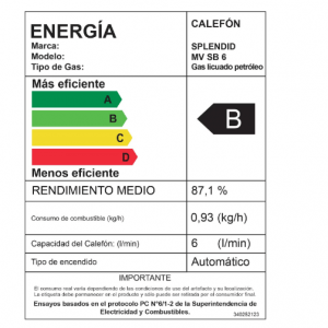 Calefont 6 litros Gas licuado Tiro natural Splendid