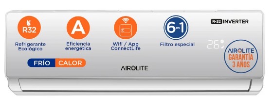AIRE ACONDICIONADO INVERTER 9000 BTU WIFI AIROLITE