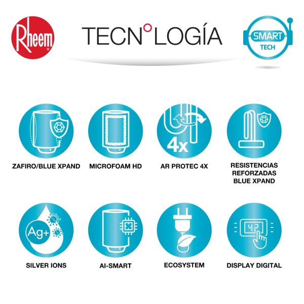 TERMO ELÉCTRICO MURAL 50L RHEEM - Imagen 3