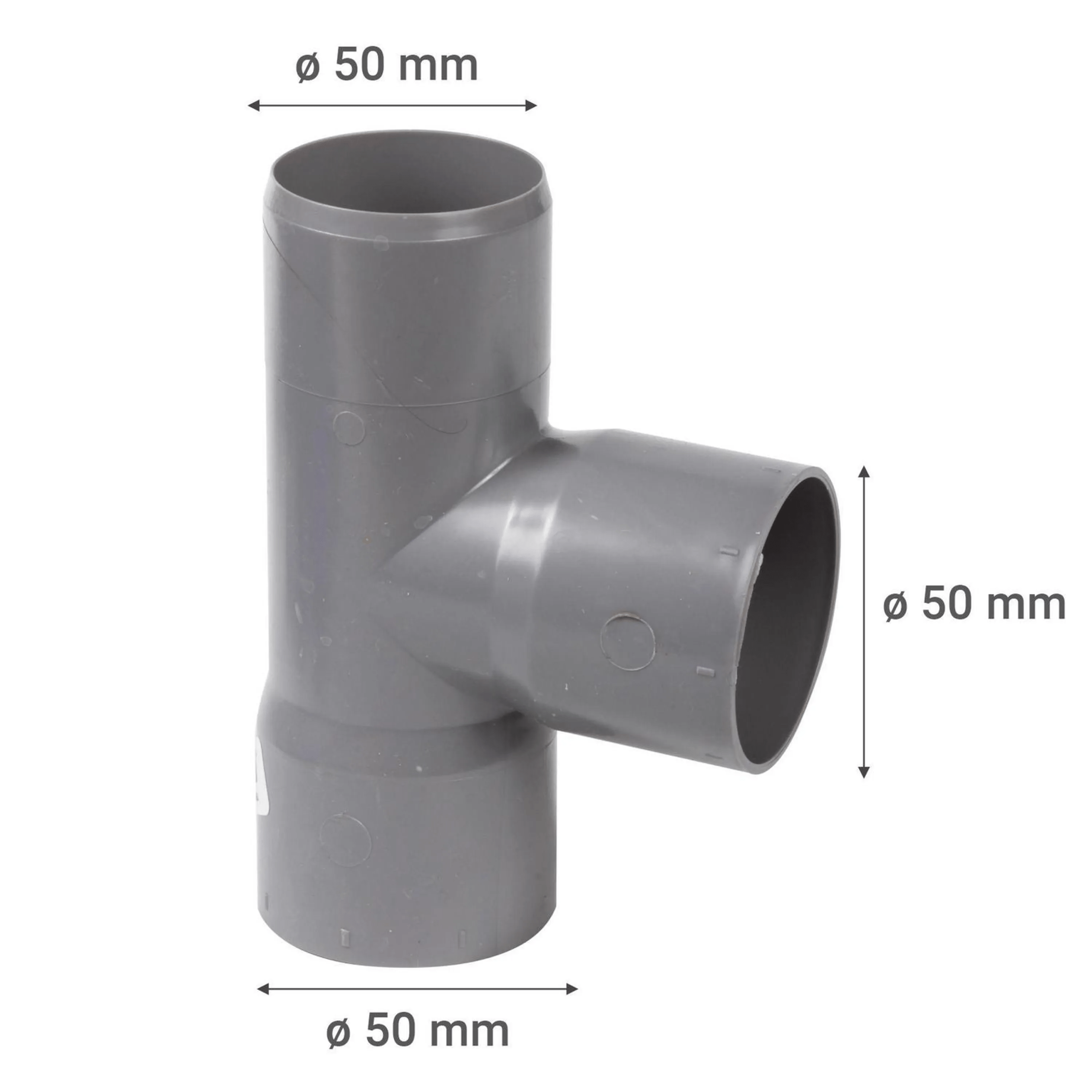 Tee PVC-S Cementar 50mm x 50mm Gris