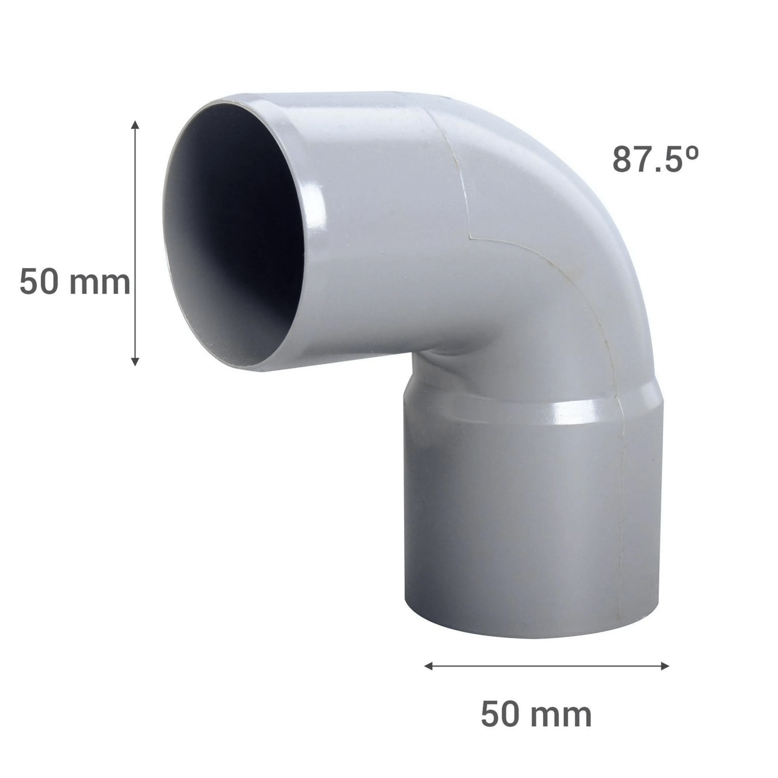 Codo 87,5o PVC-S Cementar 50mm Gris